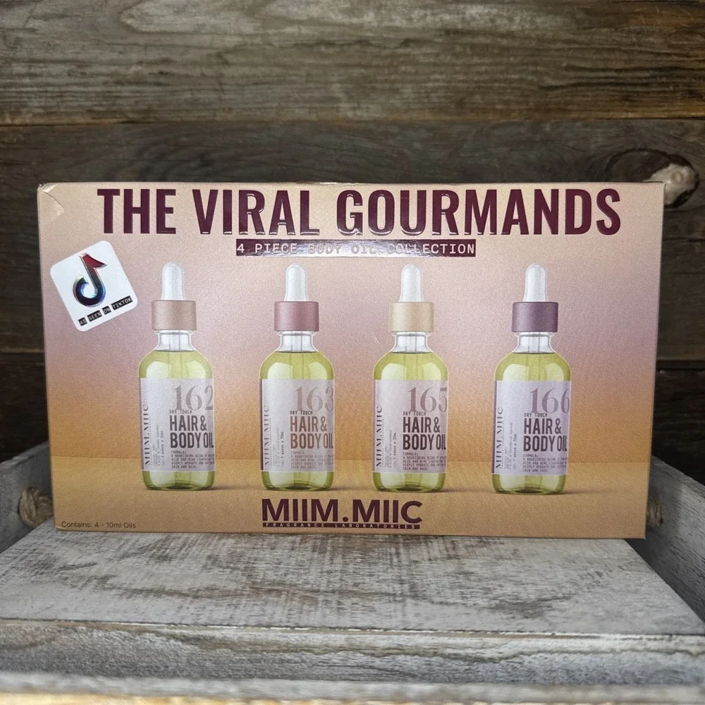 MIIM.MIIC The Viral Gourmands 4 Pc Body Oil Collection 4 x 10 ml NIB